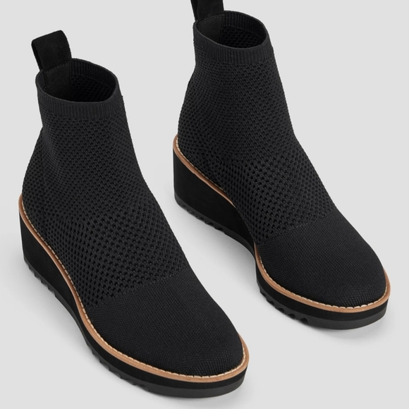Eileen Fisher London Recycled Stretch Knit Bootie Size 8.5 Black - Picture 1 of 12